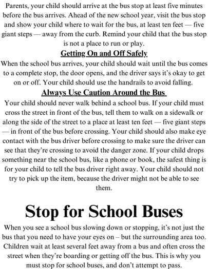 Stop for school buses