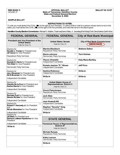 saple ballot example
