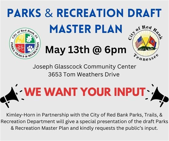 Parks and Recreation Draft Master Plan Banner