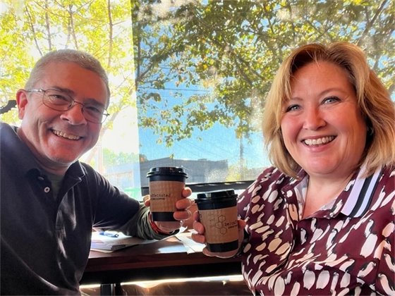 City Manager Martin Granum and Current President of Northside Business Council Jenny Stripling 